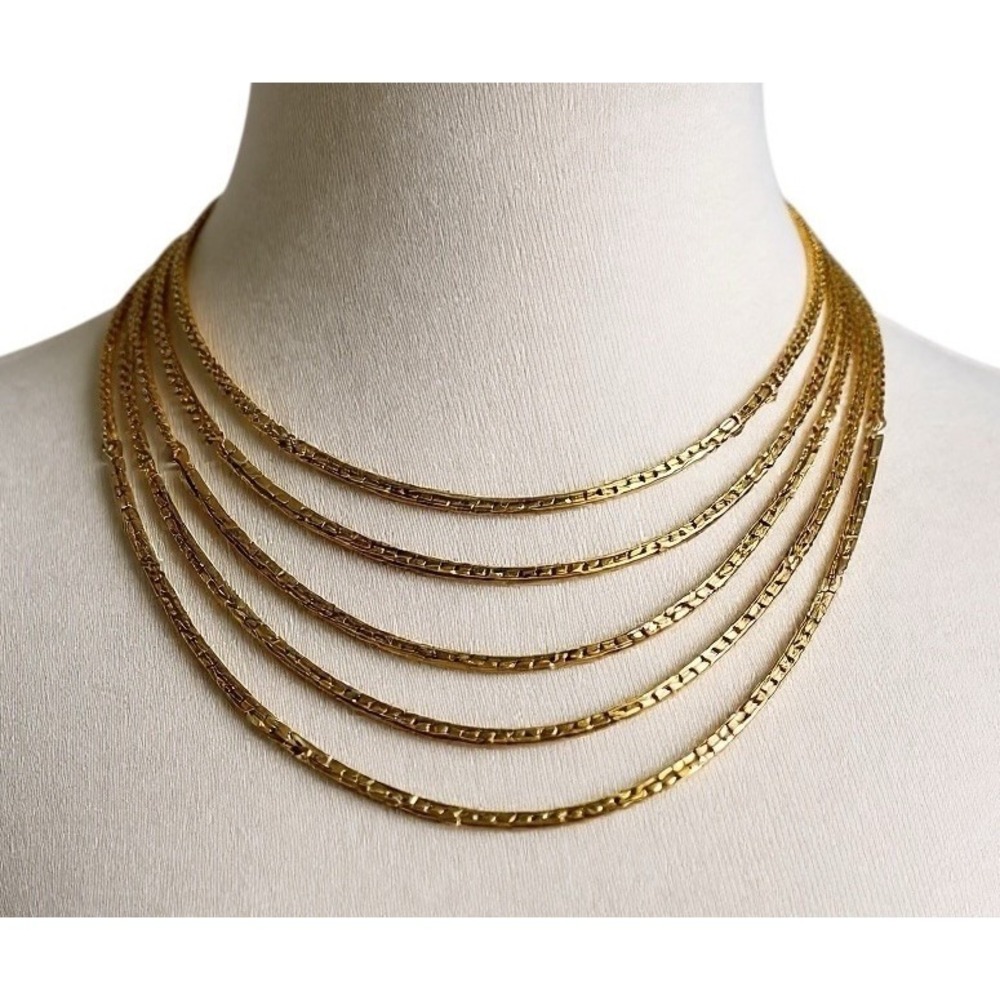 Monet Multi Strand Necklace Women's Gold Tone 17 Inch Adjustable